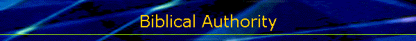 Biblical Authority